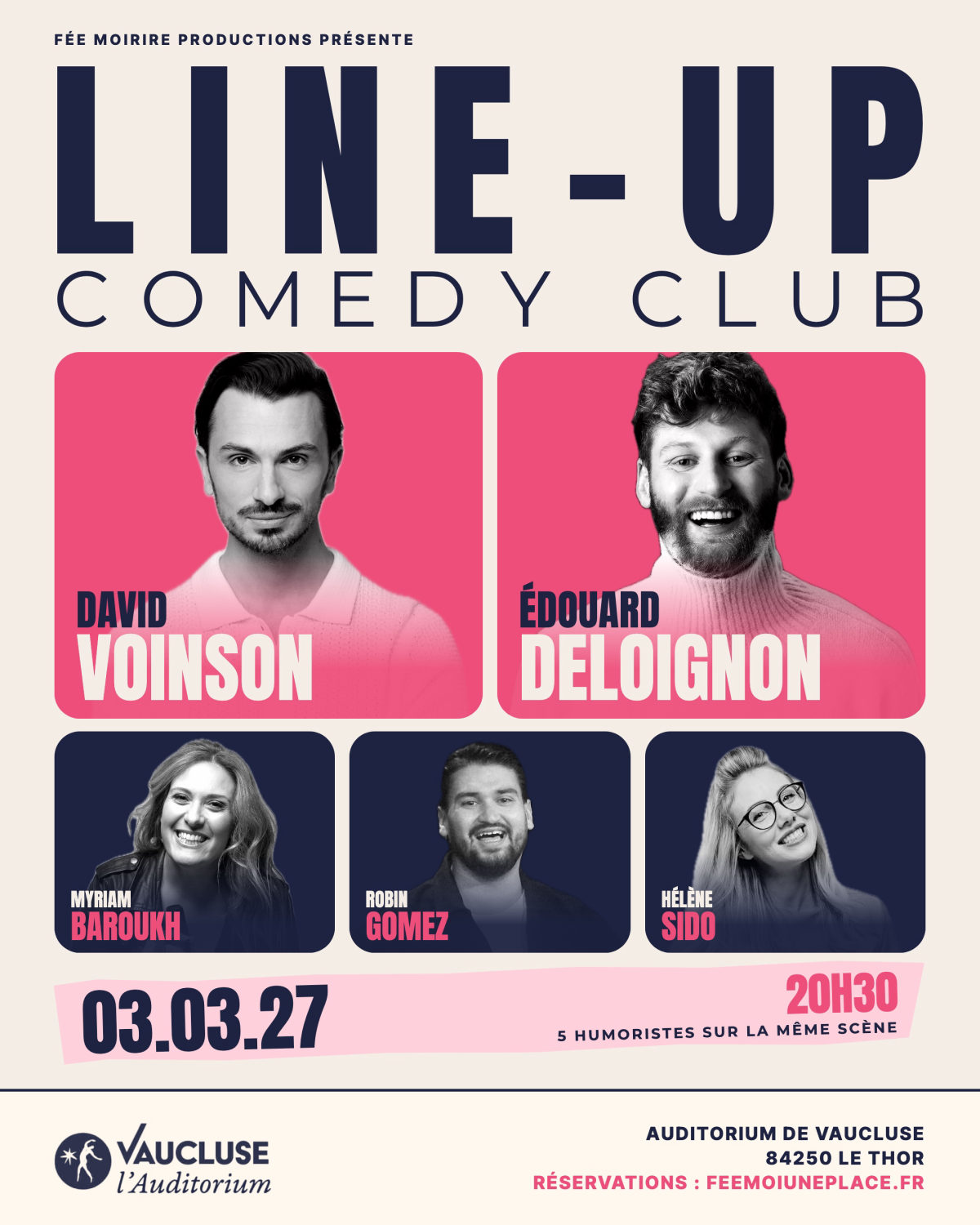Affiche : Line-up Comedy Club à l'Auditorium de Vaucluse